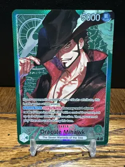 One Piece TCG OP14-020 Dracule Mihawk Leader Alt Art AA Card Game CCG English - Image 1