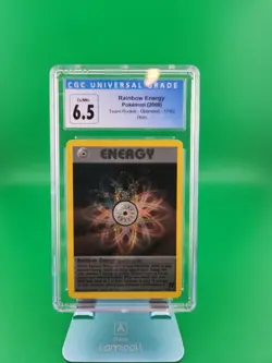 CGC 6.5 Ex/Mint Pokemon Rainbow Energy 17/82 Team Rocket Holo *SWIRL* - Image 1