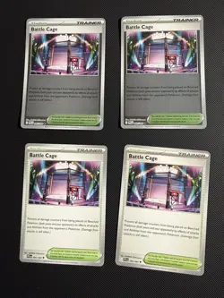 4x Battle Cage 085/094 Playset x4 Phantasmal Flames Pokemon TCG NM - Image 1