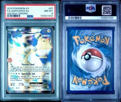 2015 POKEMON XY ANCIENT ORIGINS #87 FULL ART/AMPHAROS EX PSA 8 - Image 4