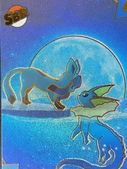 NON TCG Chinese Pokemon Elf Eif Origin Collection 3.0 SBR Glaceon And Vaporeon - Image 3