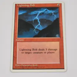 MTG Lightning Bolt Magic the Gathering (208/379) Fourth Edition LP Card Vintage - Image 1