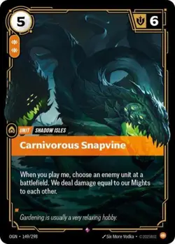 ~ Carnivorous Snapvine ~ Foil ~ Riftbound: Origins - Image 1