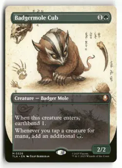 MTG Avatar: The Last Airbender 326 Badgermole Cub (Borderless) M NM - Image 1