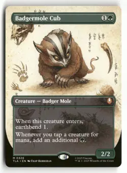 MTG Avatar: The Last Airbender 326 Badgermole Cub (Borderless) M NM - Image 3