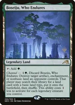 2022 MTG Magic Kamigawa Neo Dynasty 266/302 Boseiju, Who Endures Promo - Image 1