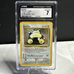 CGC 7 NM Snorlax 11/64 No Set Symbol 1999 Pokemon Jungle - Holo - Image 1