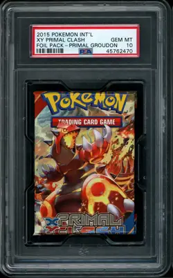 2015 Pokemon XY Primal Clash Booster Pack Primal Groudon Art PSA 10 GEM MINT - Image 1