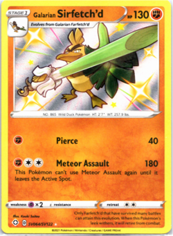 Galarian Sirfetch'd Shining Fates SV064/SV122 Holo Shiny Holo Rare Pokemon Card - Image 1