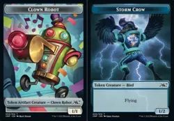 MTG - Clown Robot Token (003) // Storm Crow Token - Foil, UNFINITY - Image 1