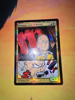 MTG ALTERED Foil 1X Xenagos, God of Revels magic the gathering hand painted OPM - Image 1