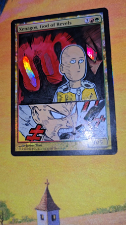 MTG ALTERED Foil 1X Xenagos, God of Revels magic the gathering hand painted OPM - Image 2