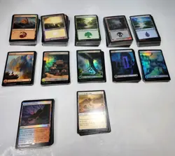 400+ Magic the Gathering Land - 125 Are Foil, Basic And Boarderless MTG LOT - Image 1