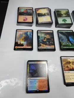 400+ Magic the Gathering Land - 125 Are Foil, Basic And Boarderless MTG LOT - Image 2