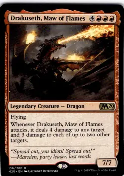 Magic The Gathering Drakuseth, Maw of Flames (M20) Rare #136 - Image 1