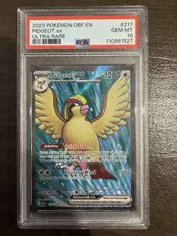 PSA10 Pokemon TCG Pidgeot EX Sv03: Obsidian Flames 217/197 Holo Ultra Rare - Image 1