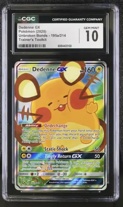 DEDENNE GX Unbroken Bonds Trainer's Toolkit Pokemon #195a CGC 10 GEM MINT - Image 1