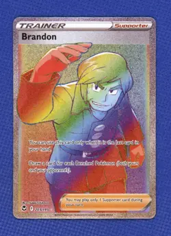 Brandon 203/195 Silver Tempest Sword & Shield Rainbow Secret Rare Near Mint - Image 1