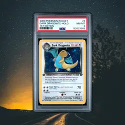 2000 POKEMON ROCKET #5 DARK DRAGONITE HOLO 1ST EDITION PSA 8 FRESH GRADE NEW SLB - Image 1