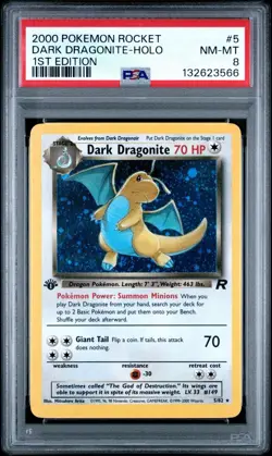 2000 POKEMON ROCKET #5 DARK DRAGONITE HOLO 1ST EDITION PSA 8 FRESH GRADE NEW SLB - Image 2