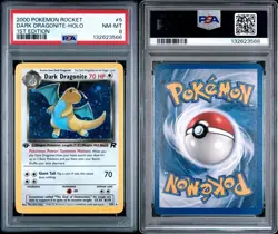 2000 POKEMON ROCKET #5 DARK DRAGONITE HOLO 1ST EDITION PSA 8 FRESH GRADE NEW SLB - Image 4