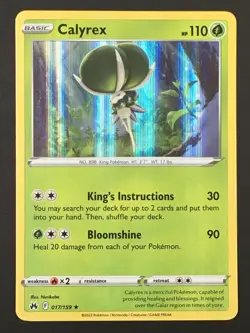 Pokemon TCG Calyrex 017/159 Holo Rare SWSH Crown Zenith NM - Image 1