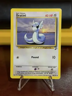 Dratini 38/130 - Uncommon - Vintage English Base Set 2 Pokemon Card - LP - Image 1