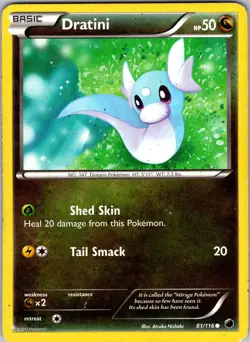 Pokemon TCG Dratini B&W Plasma Freeze 81/116 Regular Common Card Played MP-LP - Image 1