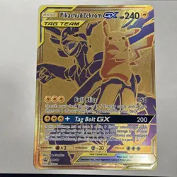 2021 Pokemon PIKACHU & ZEKROM GX #SM248 Black Star Promos Jumbo Card English (A) - Image 1