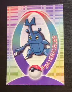 Pokemon Topps Johto League Champions Heracross #214 Sticker Card 49 of 62 - Image 1