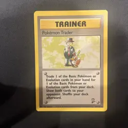 Pokemon Card Pokemon Trader 106/130 Rare Trainer Base Set 2 LP WOTC TCG - Image 1