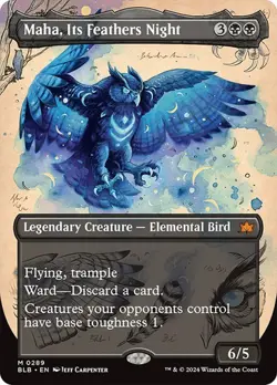 Maha, Its Feathers Night *Borderless* - BLB-BF - NM - Magic The Gathering - MTG - Image 1