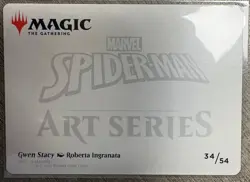 MTG Spider-Man - Gwen Stacy Art Series 34/54- gold stamped Planeswalker symbol - Image 2