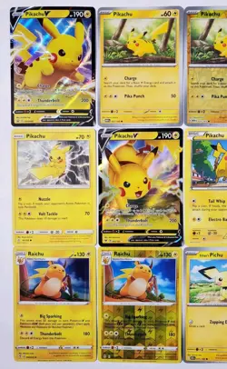 Pokemon Pikachu Lot, Pikachu V Vivid Voltage 043/185, Raichu Evolving Skies Reve - Image 2