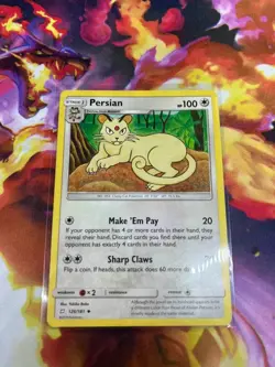 Persian 126/181 Sm-Team Up Regular MP-Moderately Played Pokemon TCG - Image 3