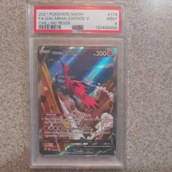 Galarian Zapdos V Chilling Reign Pokemon Sword & Shield 174 PSA 9 2021 - Image 1