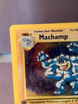 Pokemon TCG Machamp Holo 1st Edition Base Set #8/102 Holo Rare VTG WOTC NM 1999 - Image 2