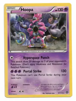 Pokemon Card: Hoopa Cracked Ice HOLO 51/114 XY Steam Siege Rare! EX - Image 1