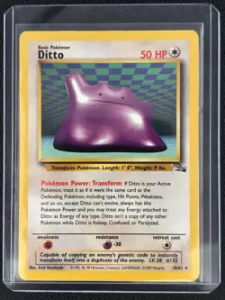 Pokemon TCG Ditto Fossil 18/62 Non-Holo Card Unlimited Rare, LP - Image 2