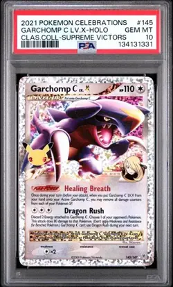 2021 Pokemon Celebrations Garchomp C lv. X Holo Classic Card 145/147 PSA 10 - Image 1