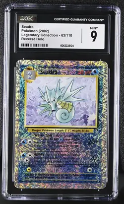 CGC 9 MINT Seadra 2002 Legendary Collection 63/110 Reverse Holo Pokemon Card - Image 1
