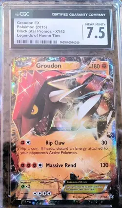 ✨Groudon EX Legends of Hoenn Tin 2015 Black Star Promo XY42 Pokemon Card CGC 7.5 - Image 2