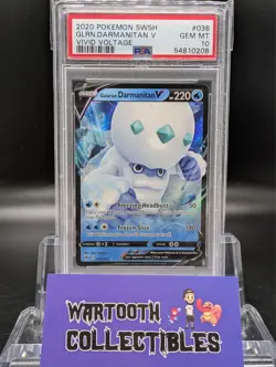 Pokemon Galarian Darmantian V - Vivid Voltage - 036/185 - PSA 10 - Image 1