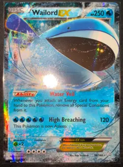 Pokemon TCG Wailord-EX Primal Clash 38/160 Holo Holo Rare ex - Image 1