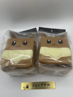 "NEW" Pokemon Card Game Plush Deck Box Case Eevee 2-piece set Pokemon Center JP - Image 3
