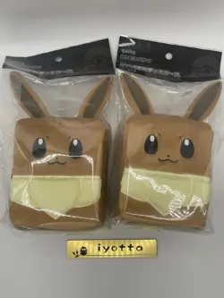 "NEW" Pokemon Card Game Plush Deck Box Case Eevee 2-piece set Pokemon Center JP - Image 4