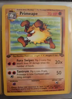 Pokemon TCG Primeape 1st Edition Jungle, Card 43/64, Uncommon, Vintage - Image 1
