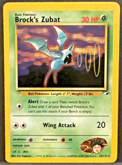 Pokemon Card - Brock's Zubat Gym Heroes 24/132 Rare - LP - Image 1