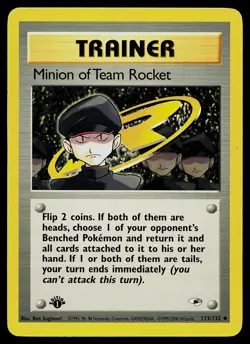 Pokemon Card - Minion of Team Rocket Gym Heroes 113/132 1st Edition - Image 1