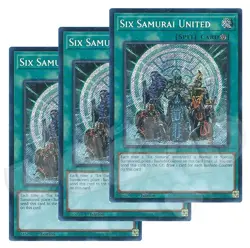 Yugioh - Six Samurai United x 3 - 1st Edition Secret Rare NM - Free Holo Card - Image 1